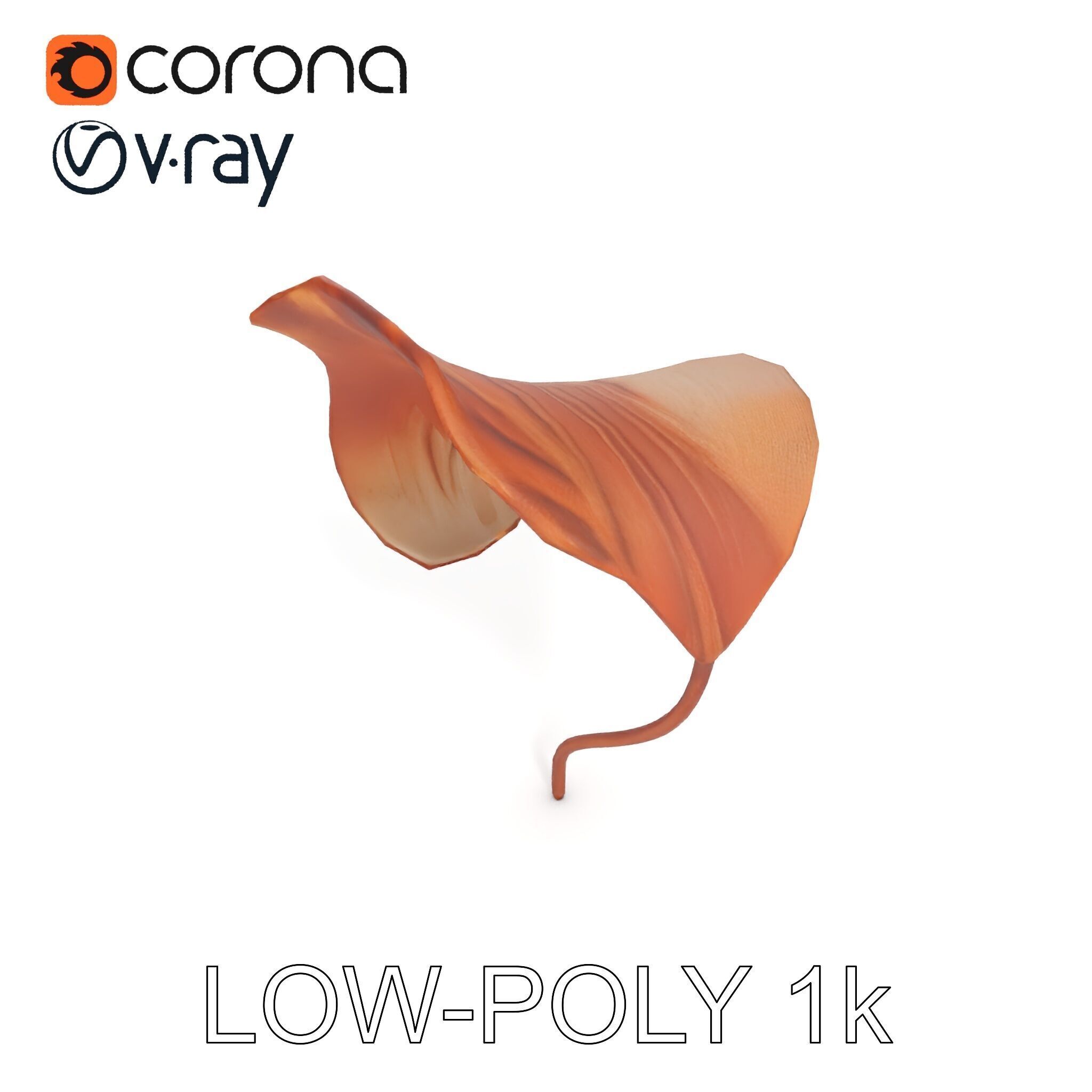 Elegant Dried Leaf Model Pack for Botanical Scenes Low-poly 3D model_12