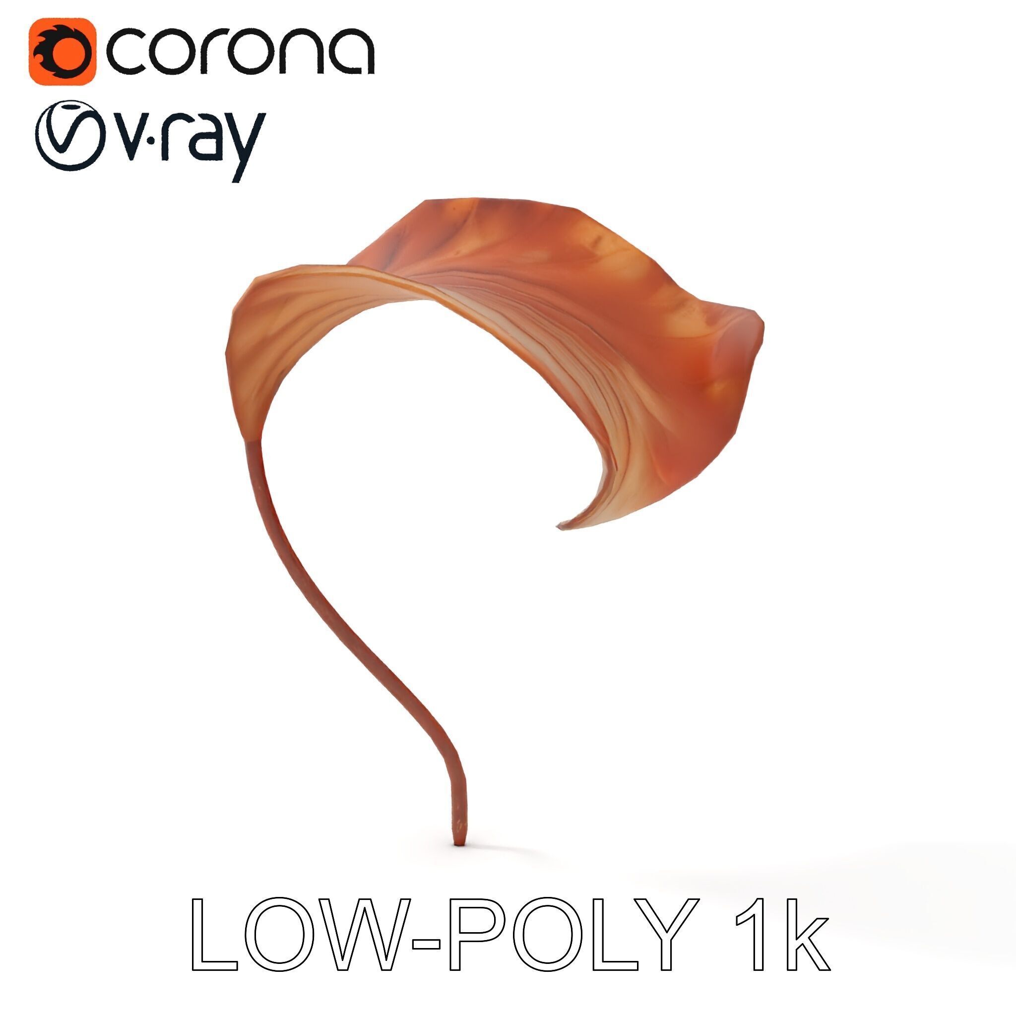 Elegant Dried Leaf Model Pack for Botanical Scenes Low-poly 3D model_18