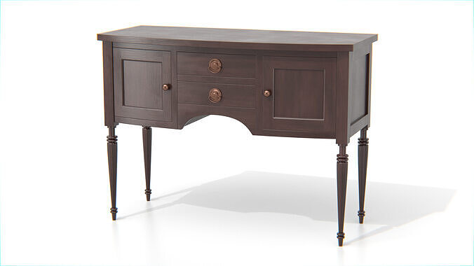Antique Wooden Console Table 02 Low-poly 3D model