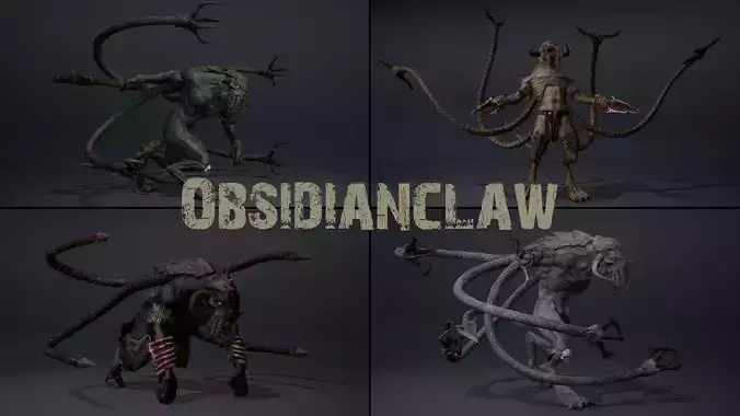 Obsidianclaw Low-poly 3D model