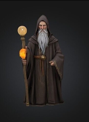 Realistic Wizard 3D Character Model   Low-poly 3D model