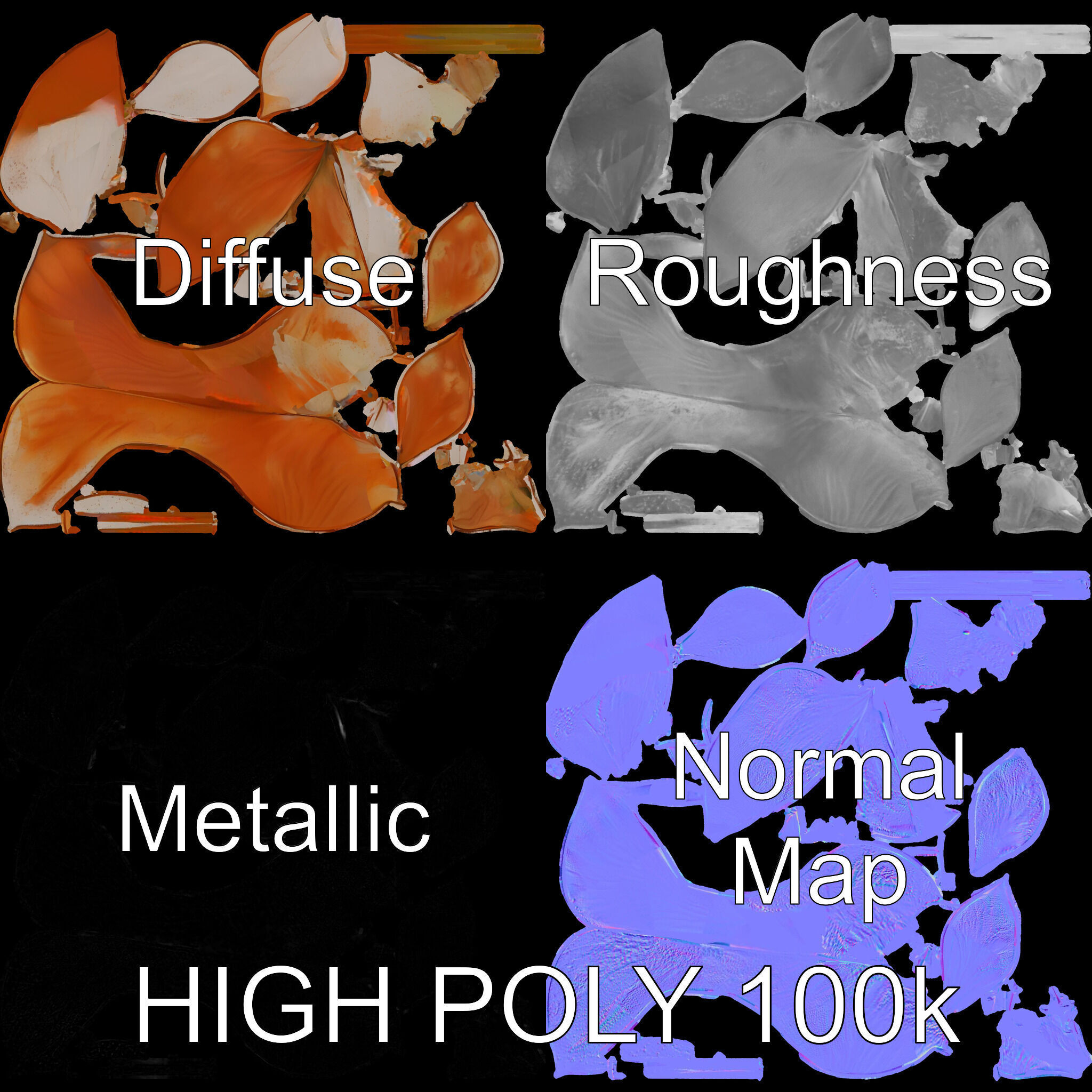 Rustic Floral Art Model Pack Low-poly 3D model_4