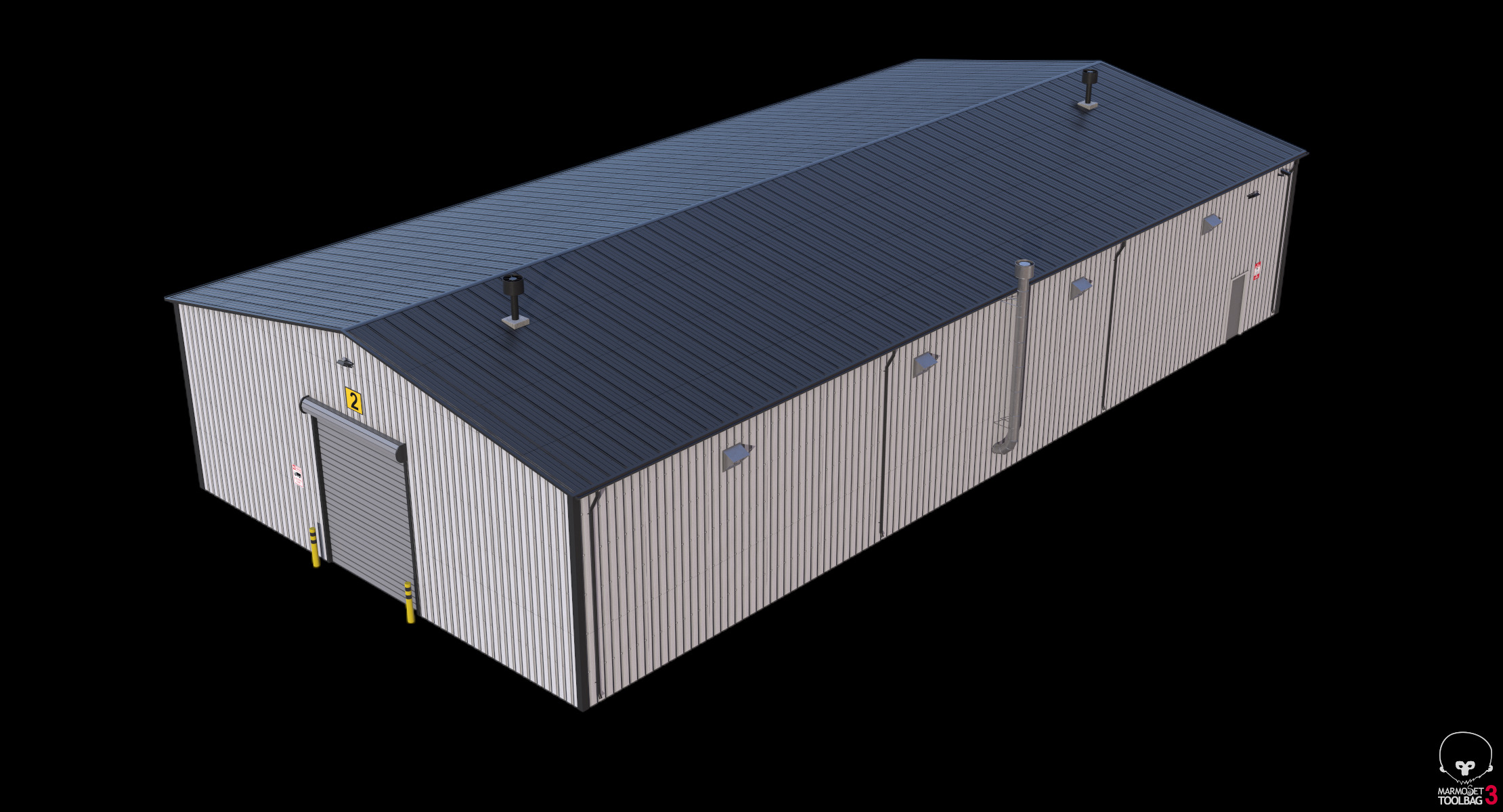 Industrial Building 7 Low-poly 3D model_13