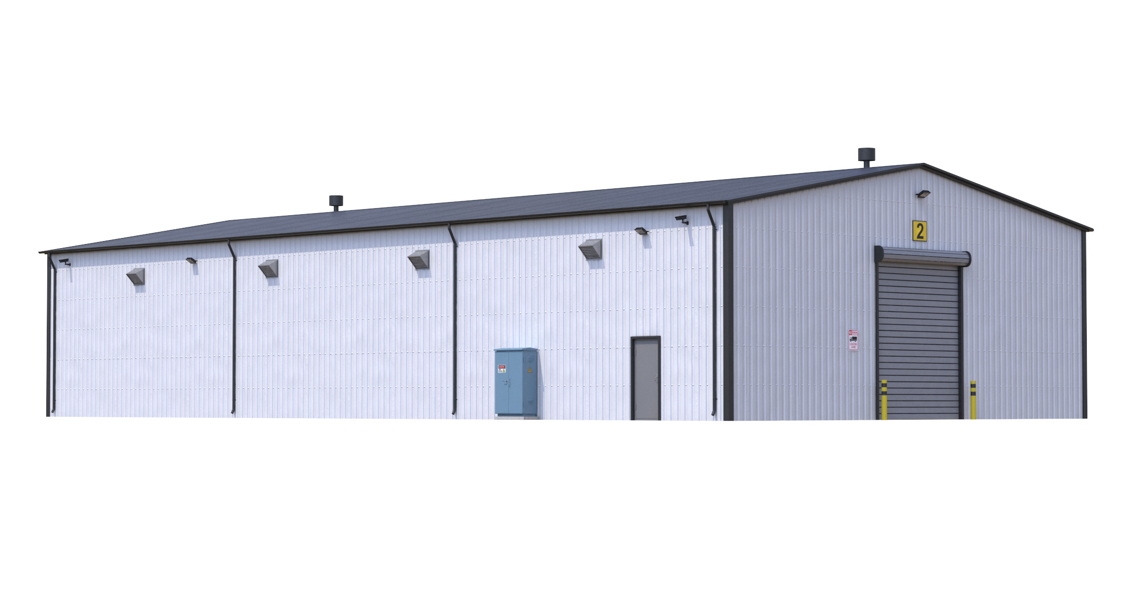 Industrial Building 7 Low-poly 3D model_4