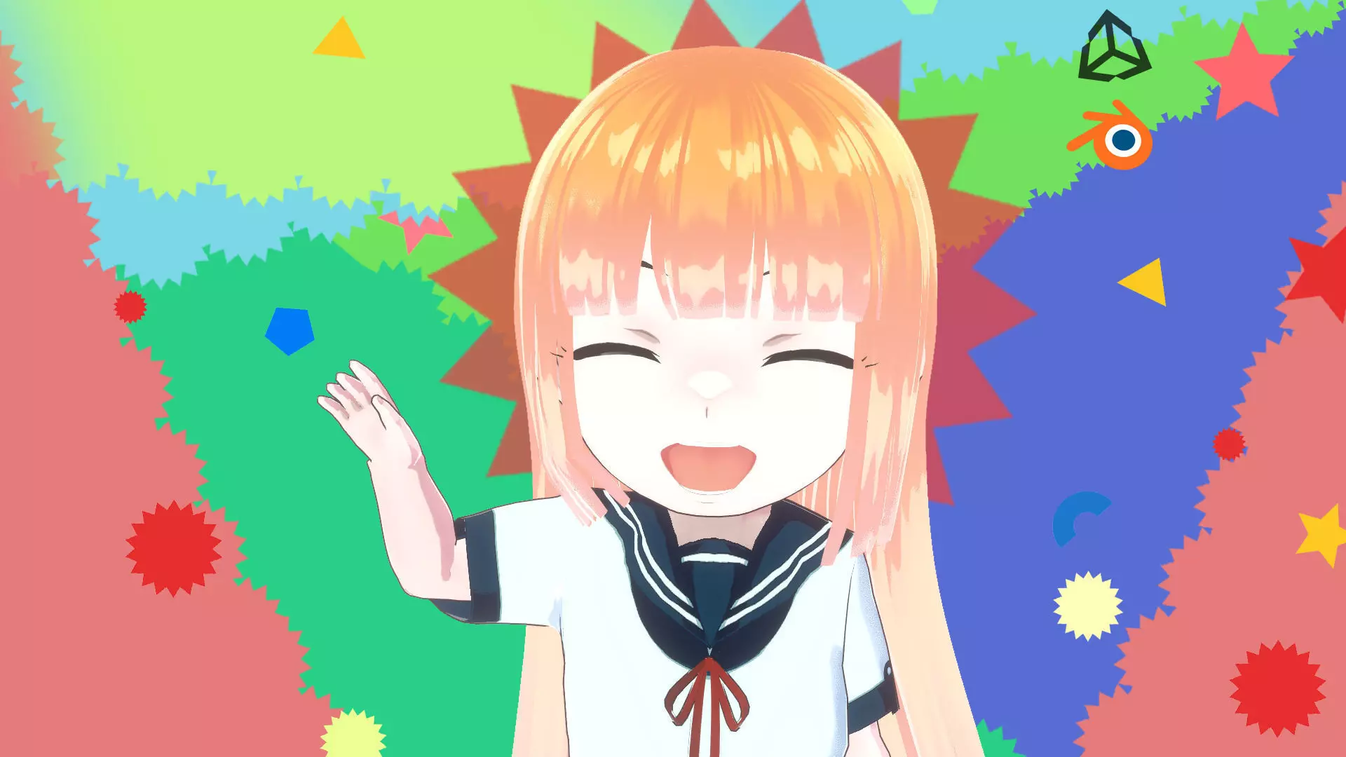 Anime Chibi School Girl 5 Chi-chan Low-poly 3D model