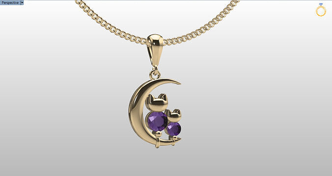 cats and moon pendant 3D print model