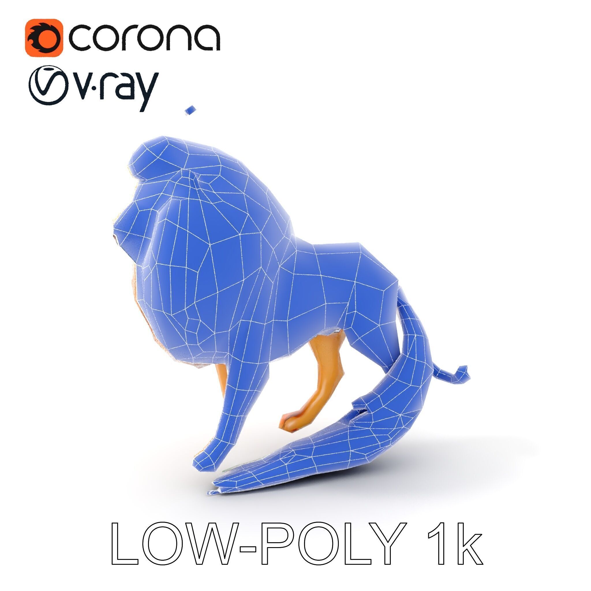 Majestic LionPeacock Hybrid Model Pack Low-poly 3D model_26