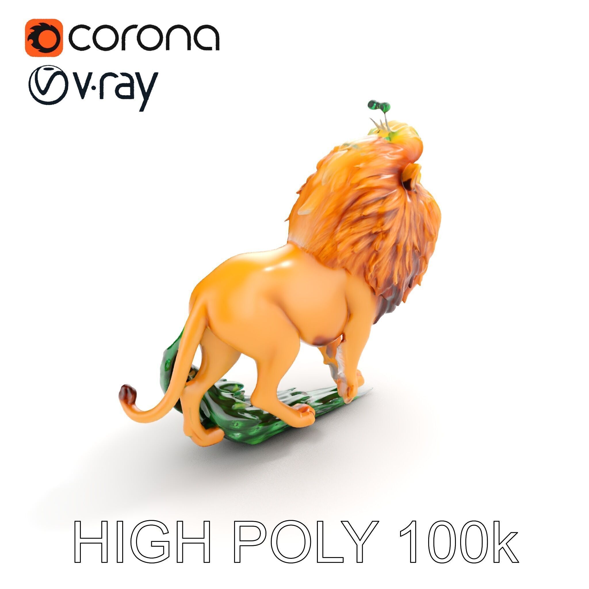 Majestic LionPeacock Hybrid Model Pack Low-poly 3D model_24