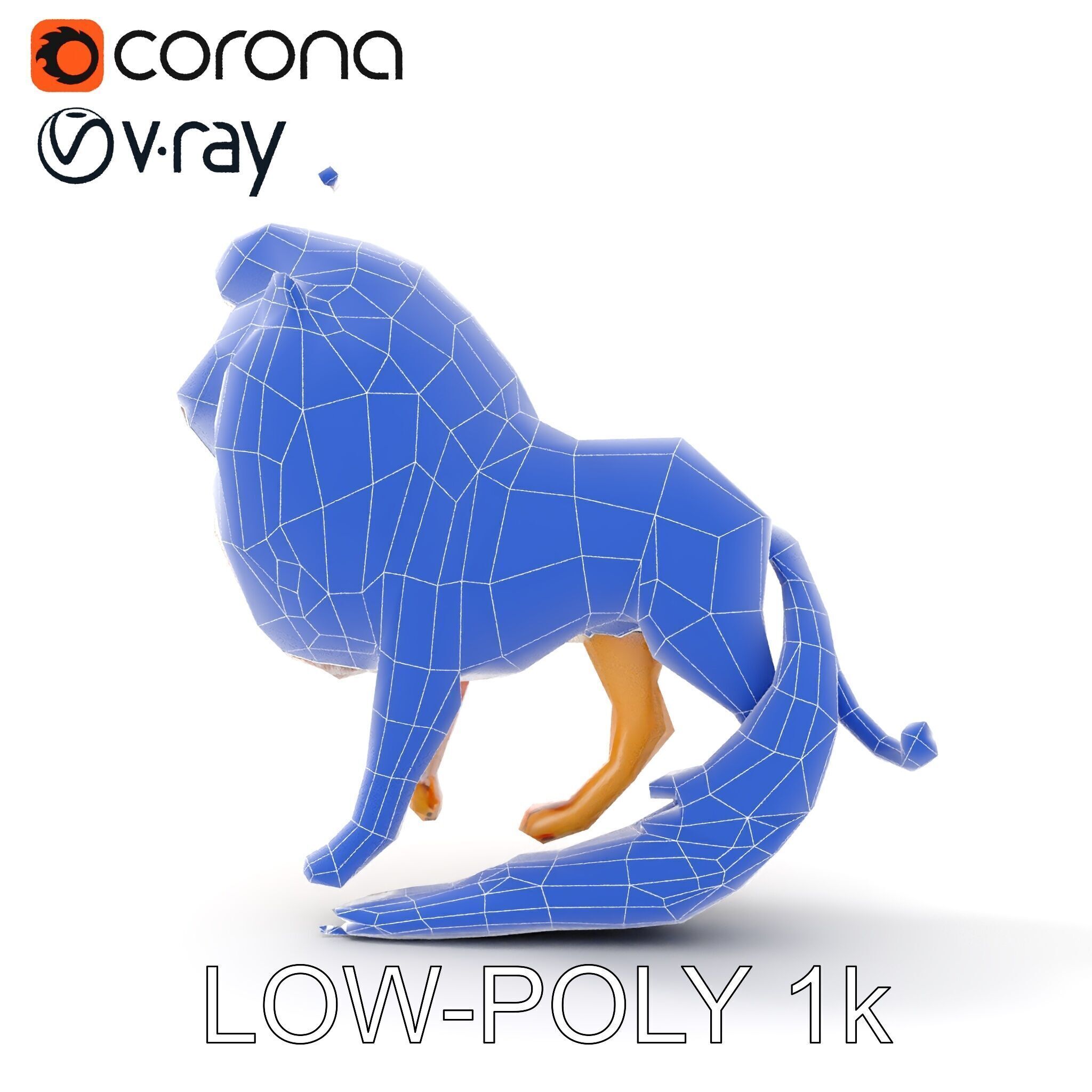 Majestic LionPeacock Hybrid Model Pack Low-poly 3D model_23