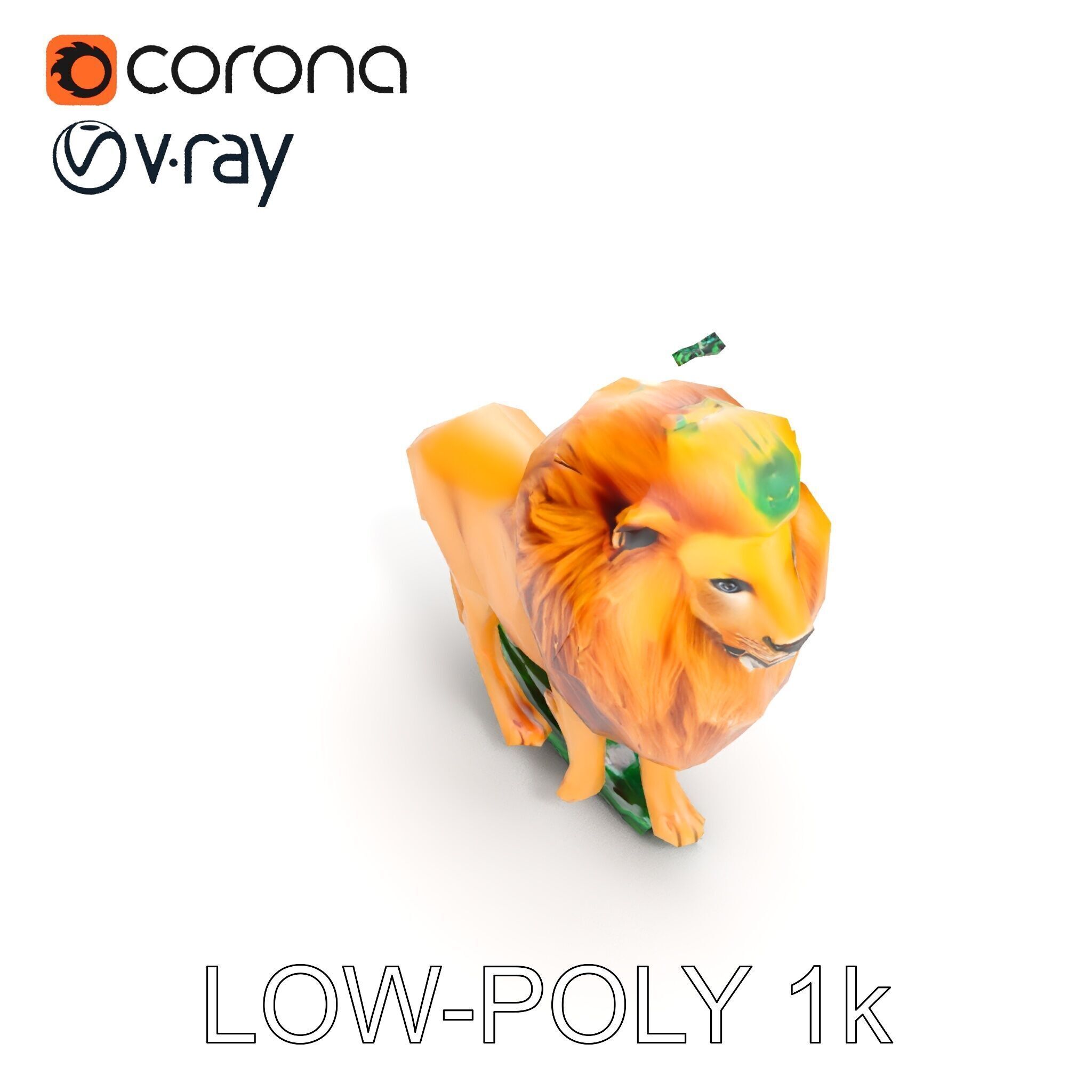 Majestic LionPeacock Hybrid Model Pack Low-poly 3D model_8