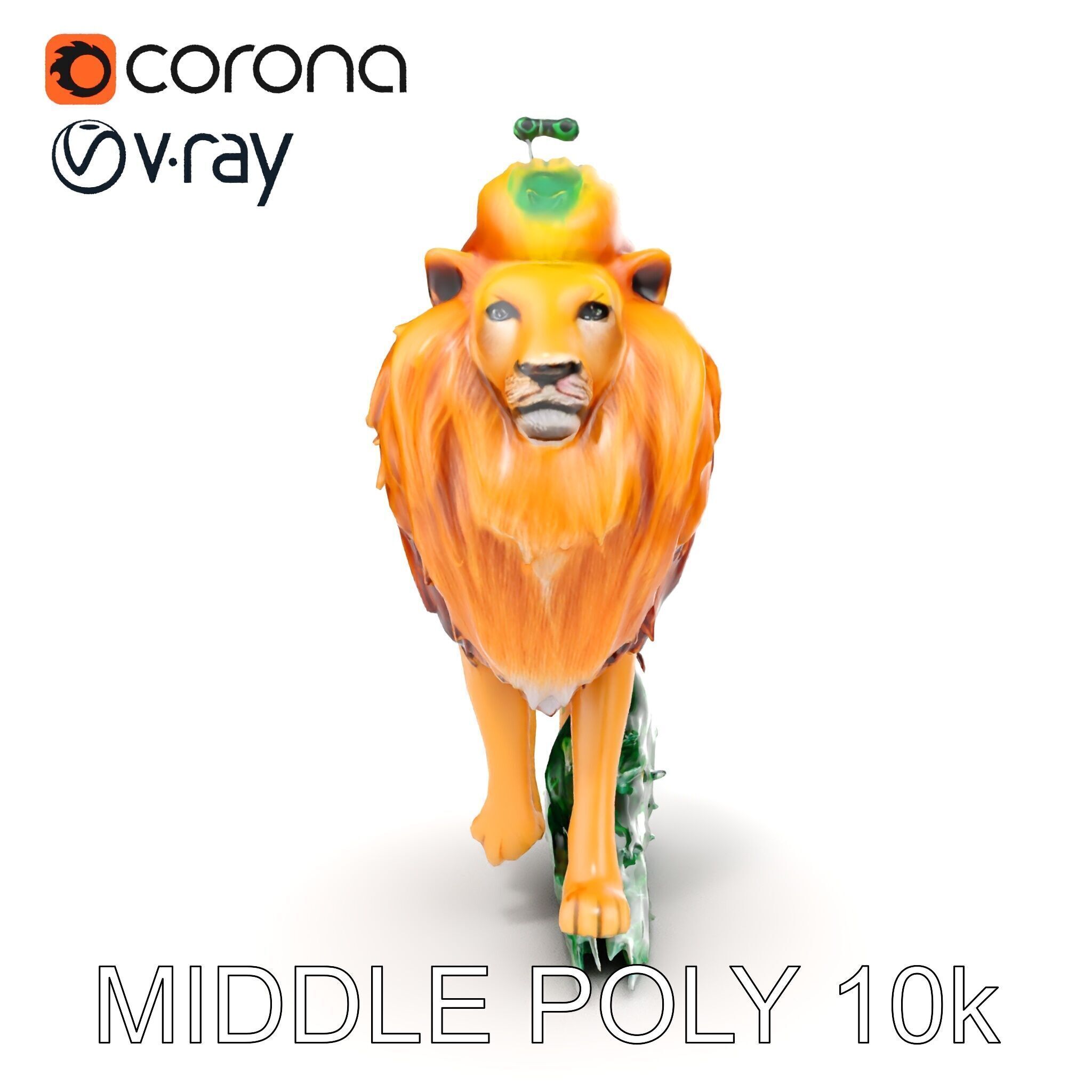 Majestic LionPeacock Hybrid Model Pack Low-poly 3D model_17