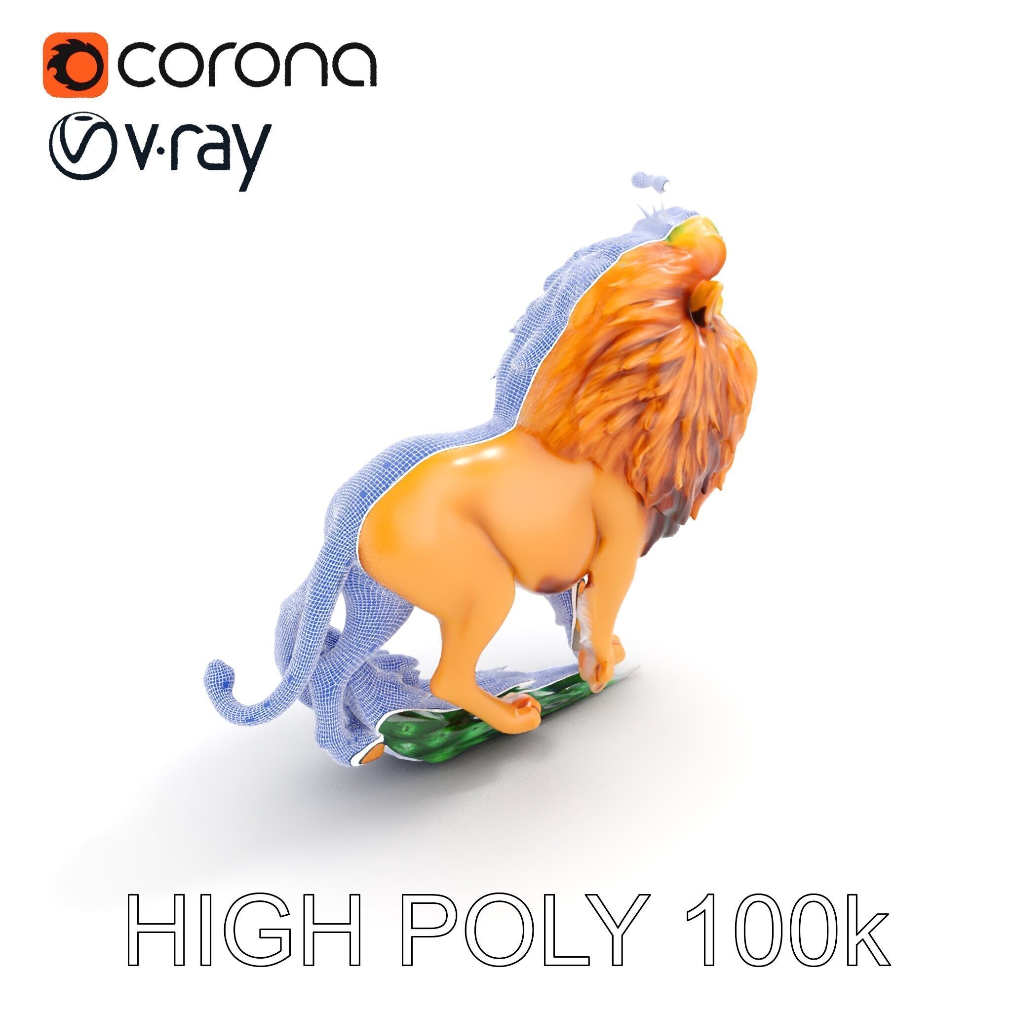 Majestic LionPeacock Hybrid Model Pack Low-poly 3D model_27