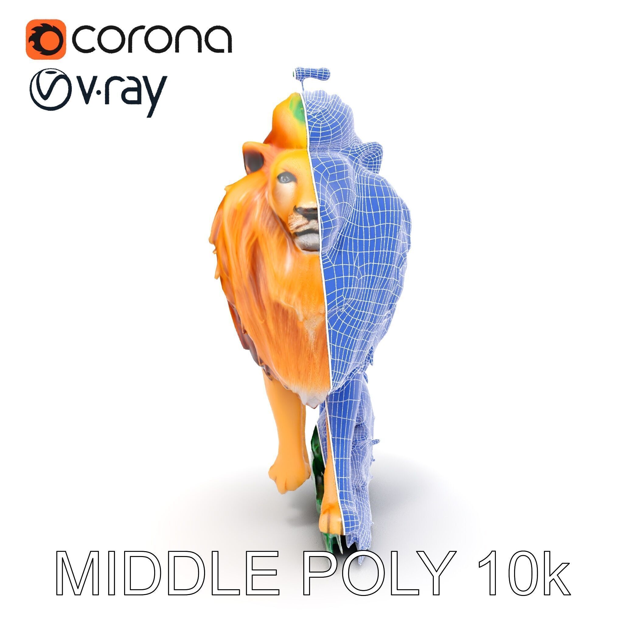 Majestic LionPeacock Hybrid Model Pack Low-poly 3D model_31