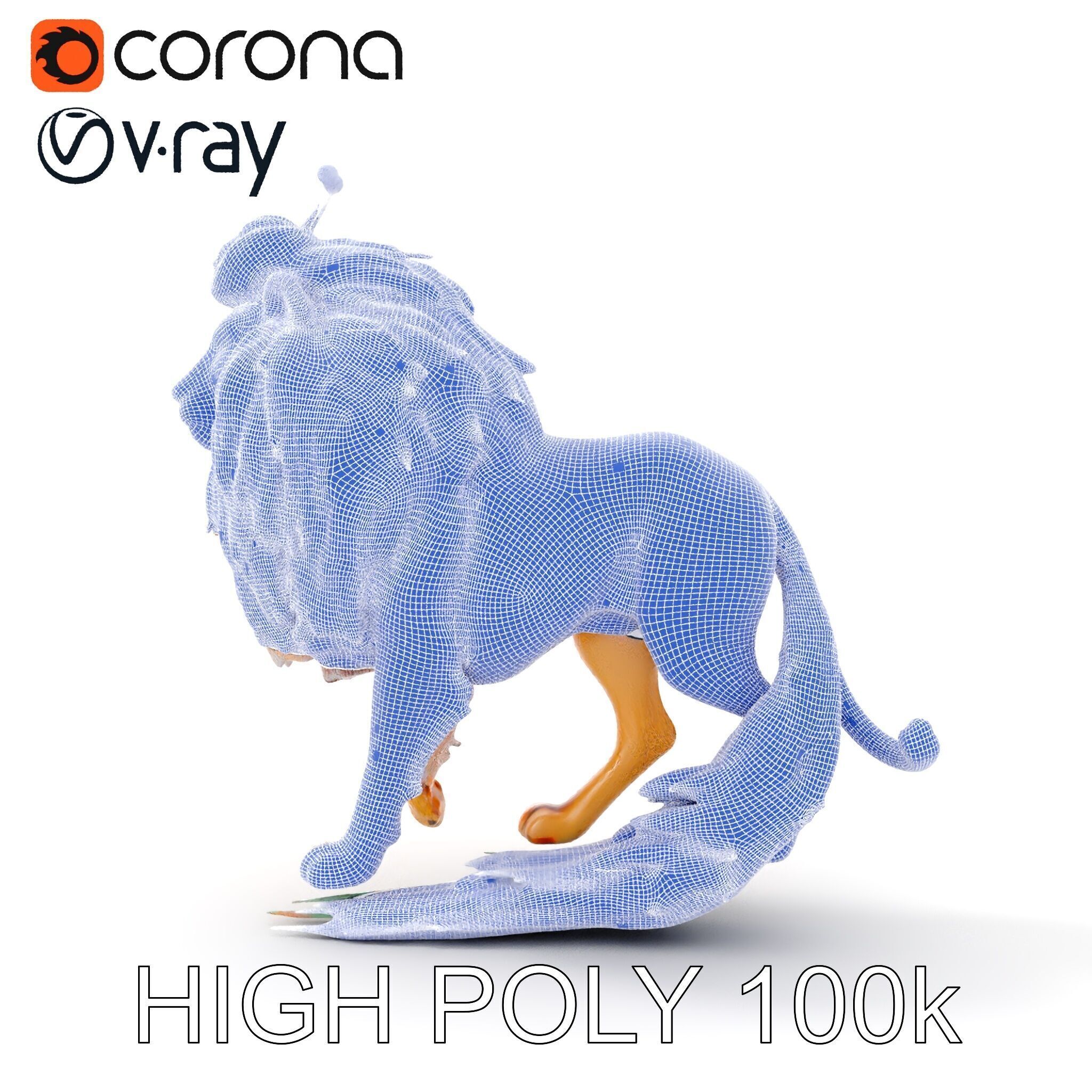 Majestic LionPeacock Hybrid Model Pack Low-poly 3D model_36