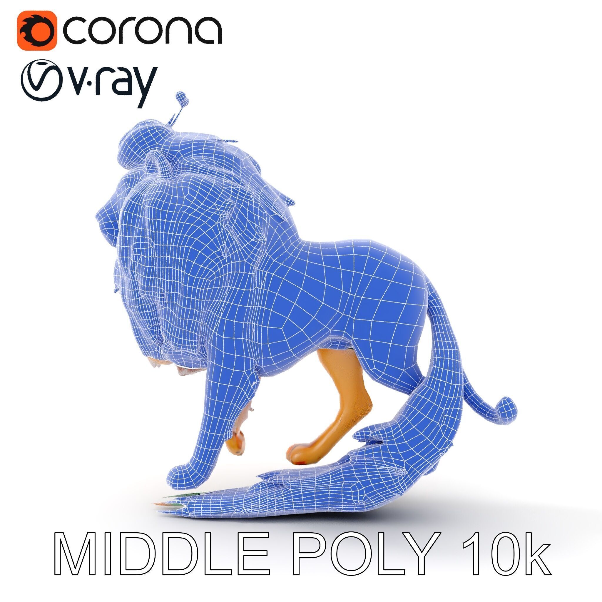 Majestic LionPeacock Hybrid Model Pack Low-poly 3D model_22