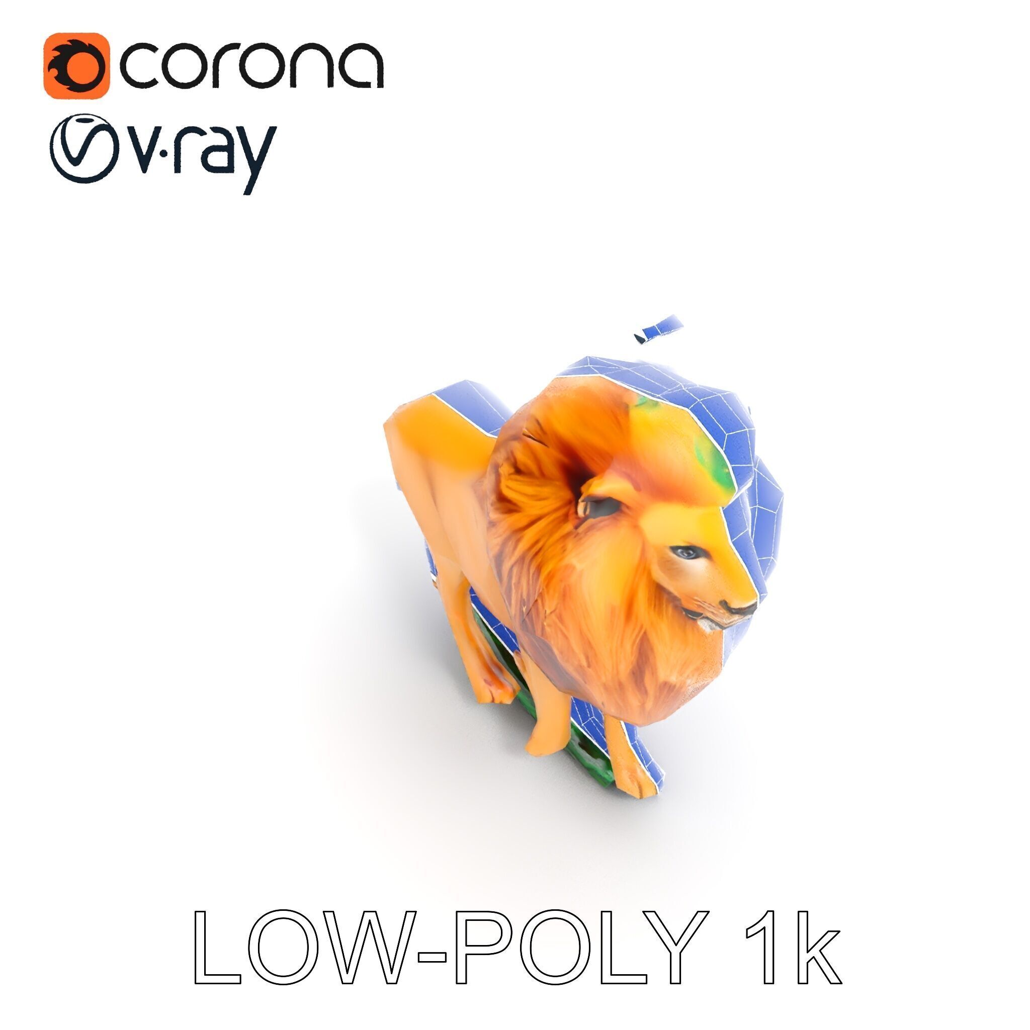 Majestic LionPeacock Hybrid Model Pack Low-poly 3D model_16