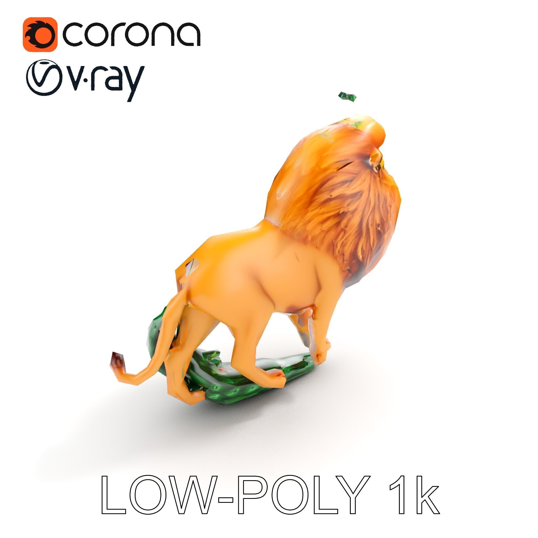 Majestic LionPeacock Hybrid Model Pack Low-poly 3D model_13