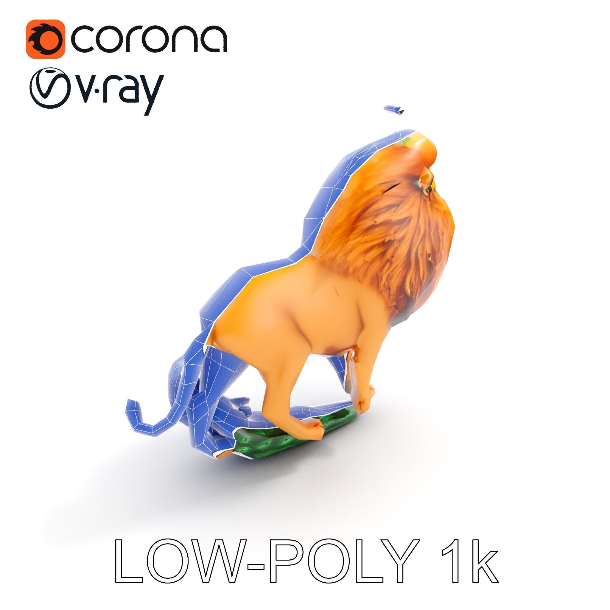 Majestic LionPeacock Hybrid Model Pack Low-poly 3D model_32