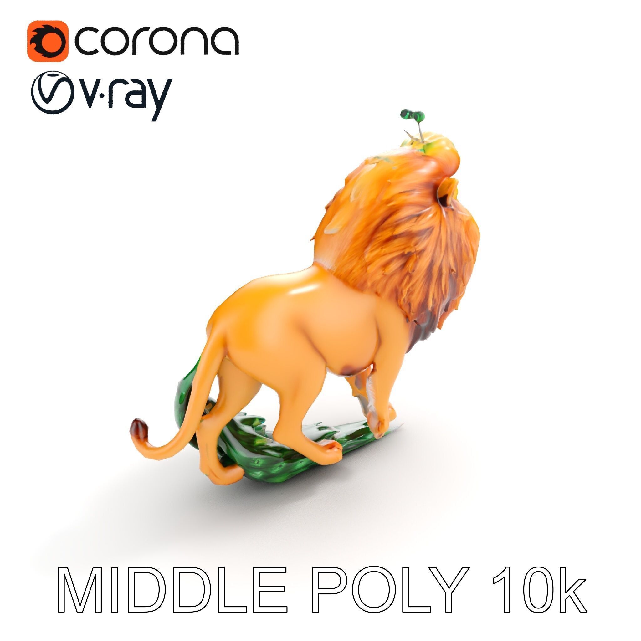 Majestic LionPeacock Hybrid Model Pack Low-poly 3D model_7