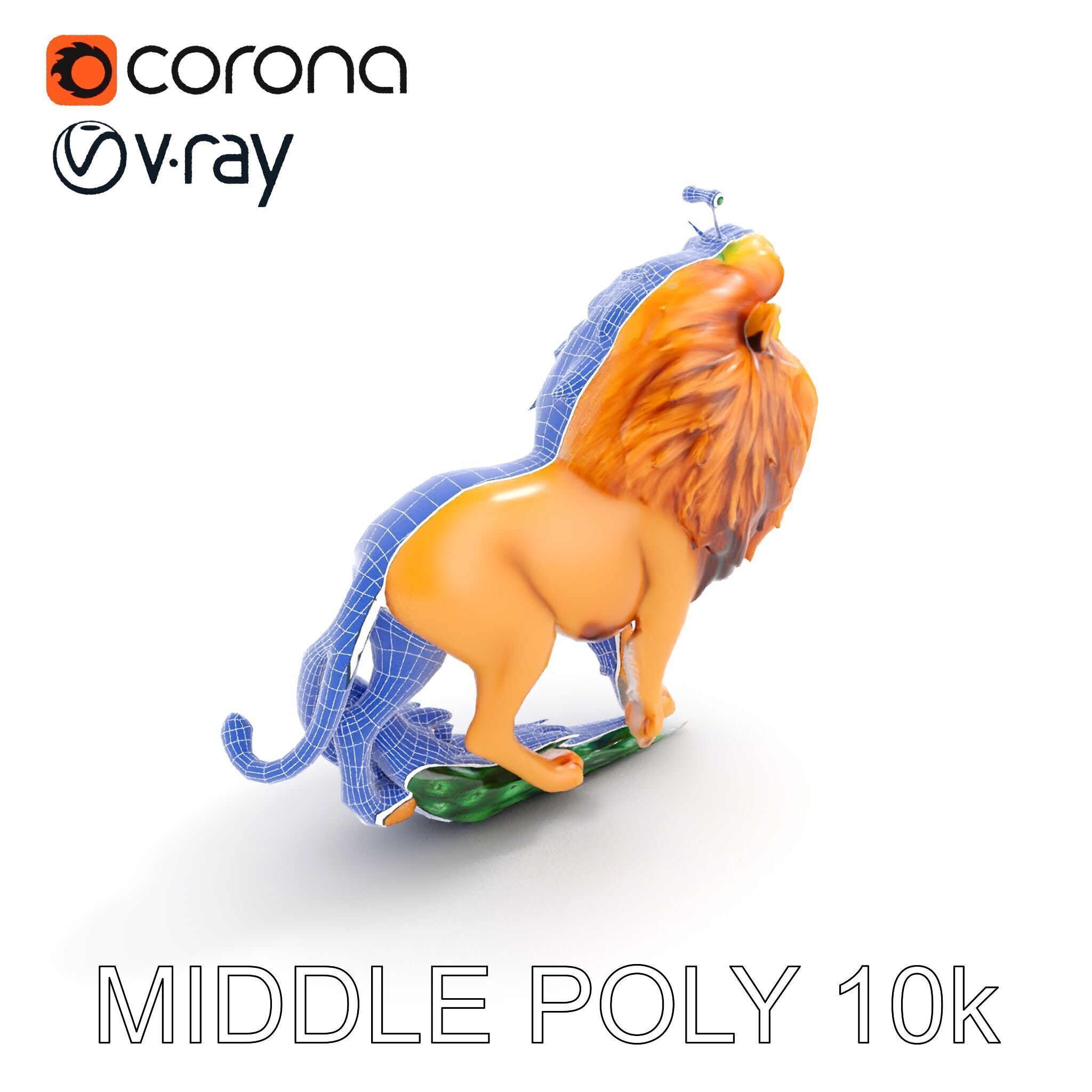 Majestic LionPeacock Hybrid Model Pack Low-poly 3D model_20