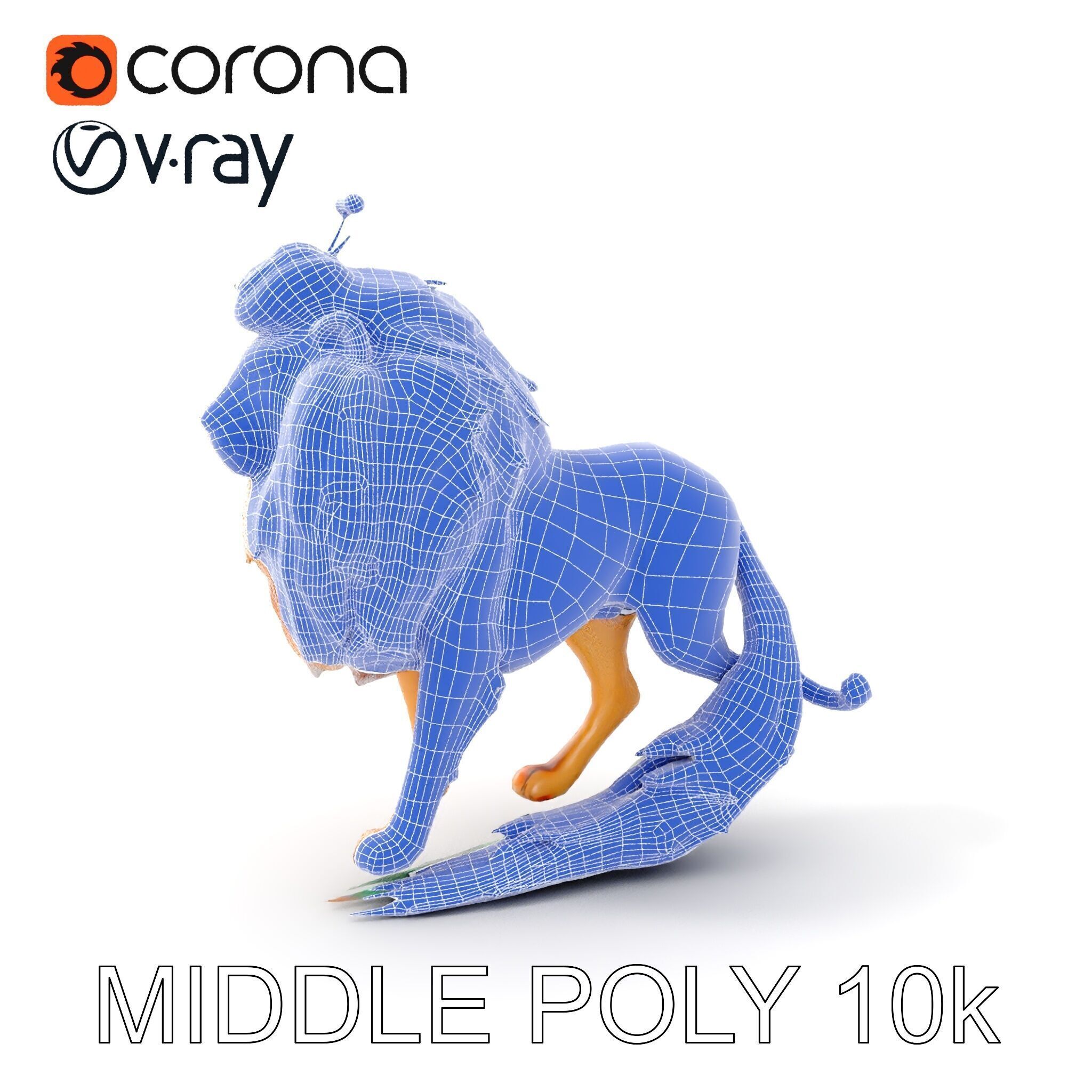 Majestic LionPeacock Hybrid Model Pack Low-poly 3D model_25