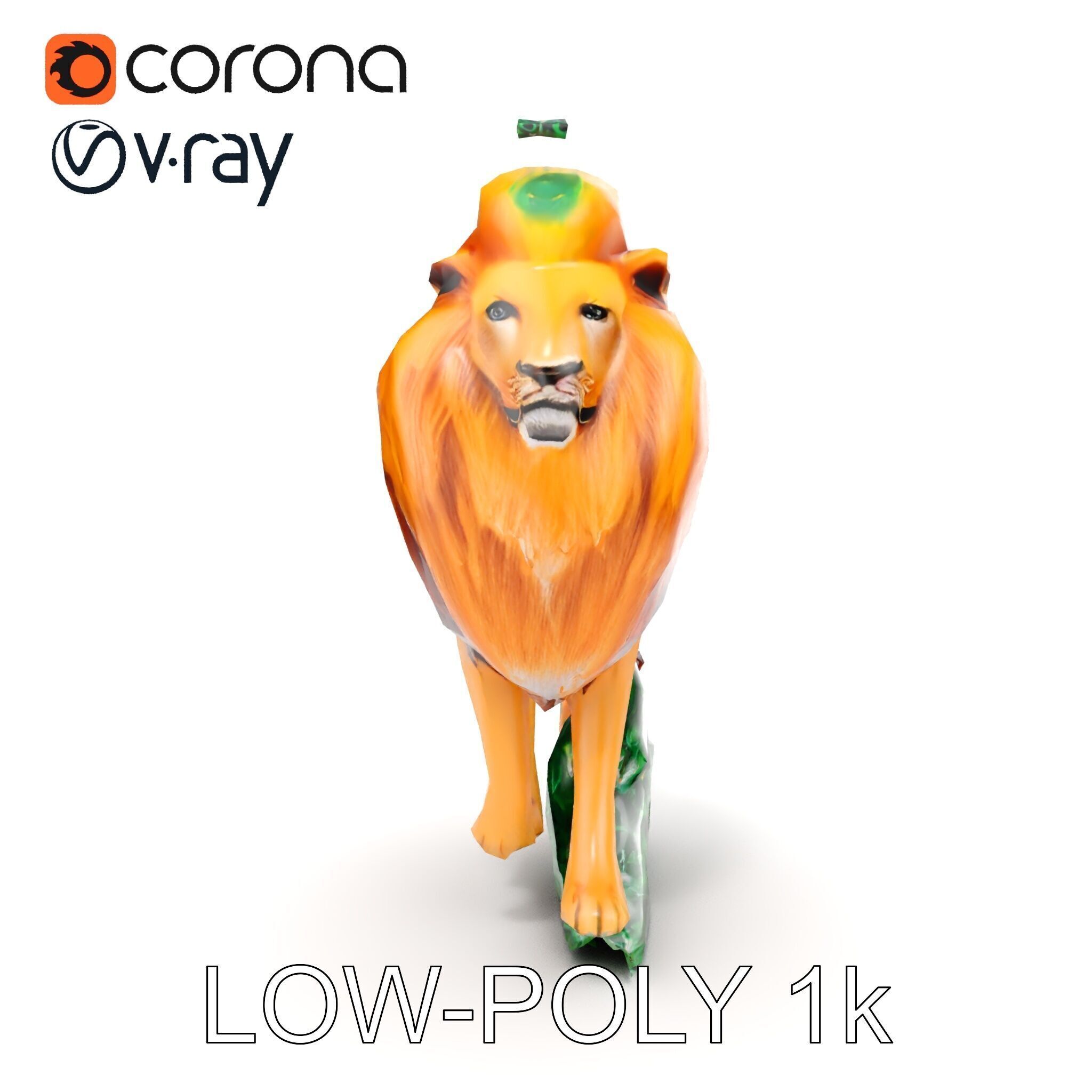Majestic LionPeacock Hybrid Model Pack Low-poly 3D model_21
