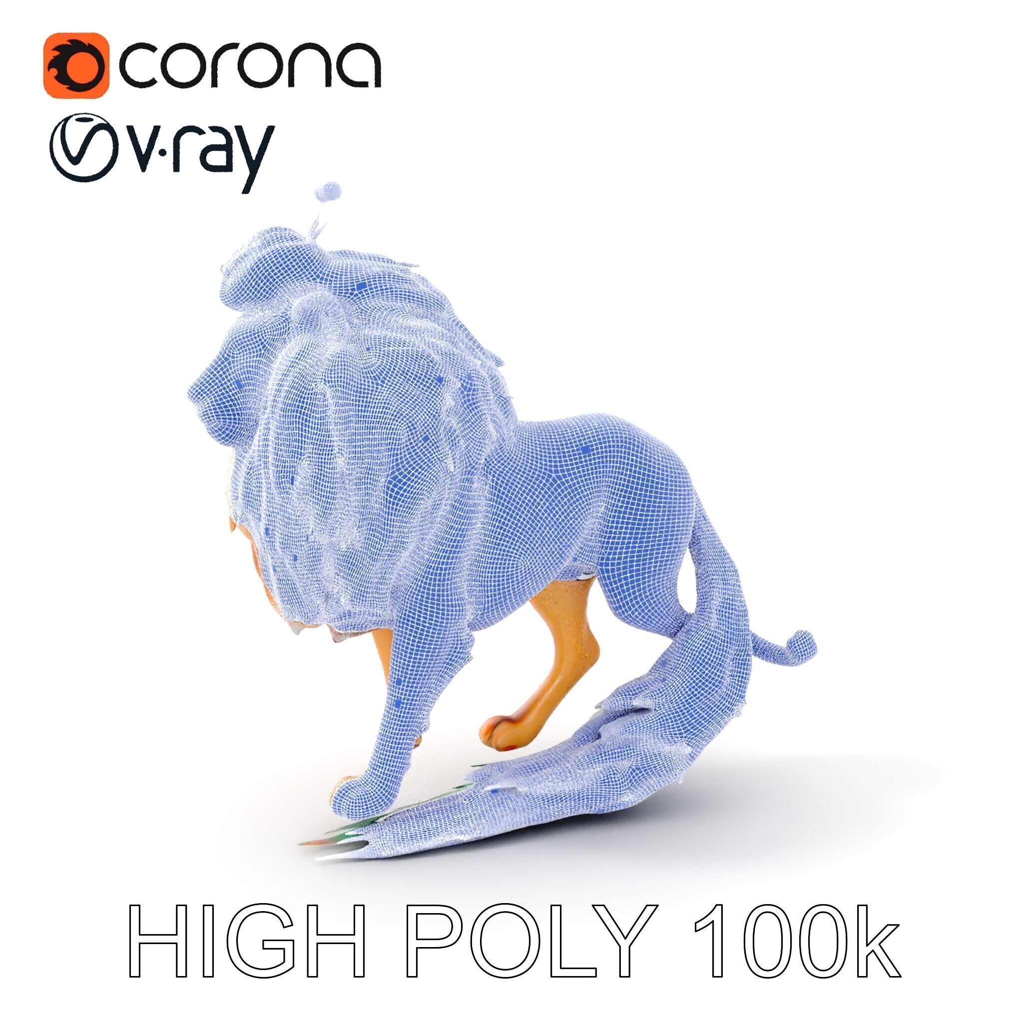 Majestic LionPeacock Hybrid Model Pack Low-poly 3D model_5