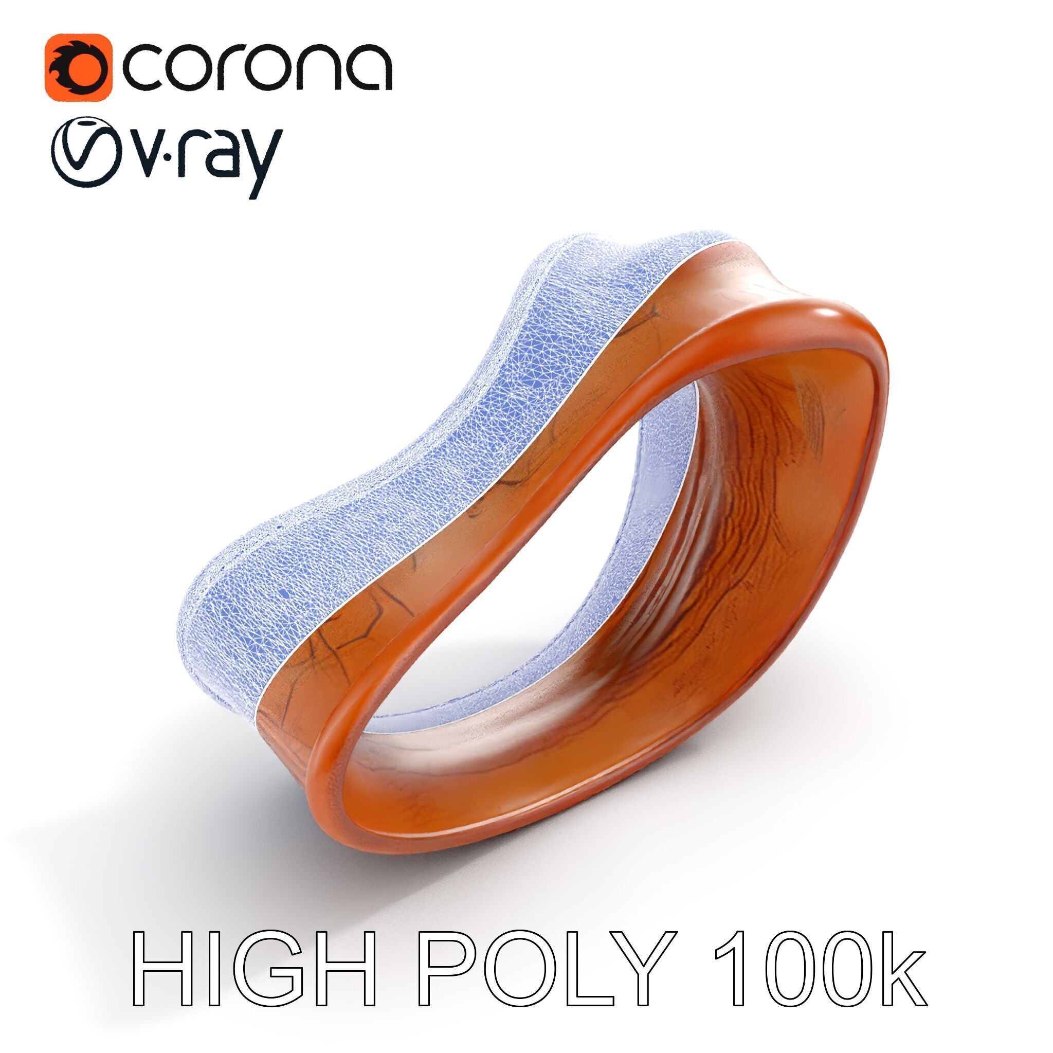 Organic Wooden Sculpture Model Pack Low-poly 3D model_36