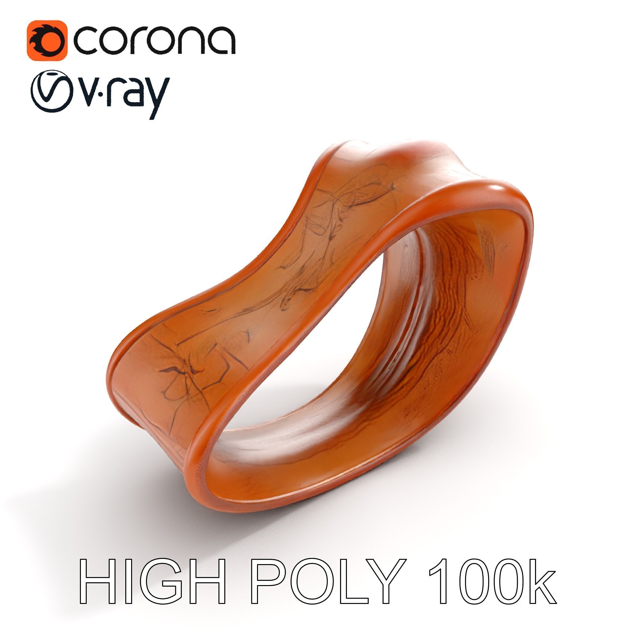 Organic Wooden Sculpture Model Pack Low-poly 3D model_16