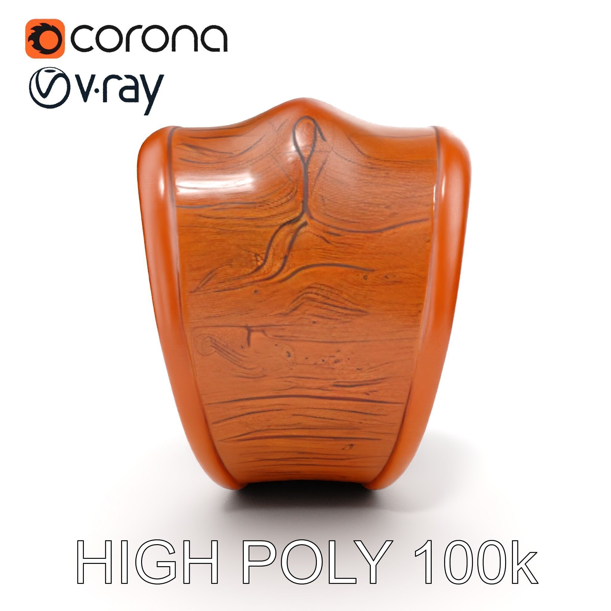 Organic Wooden Sculpture Model Pack Low-poly 3D model_32