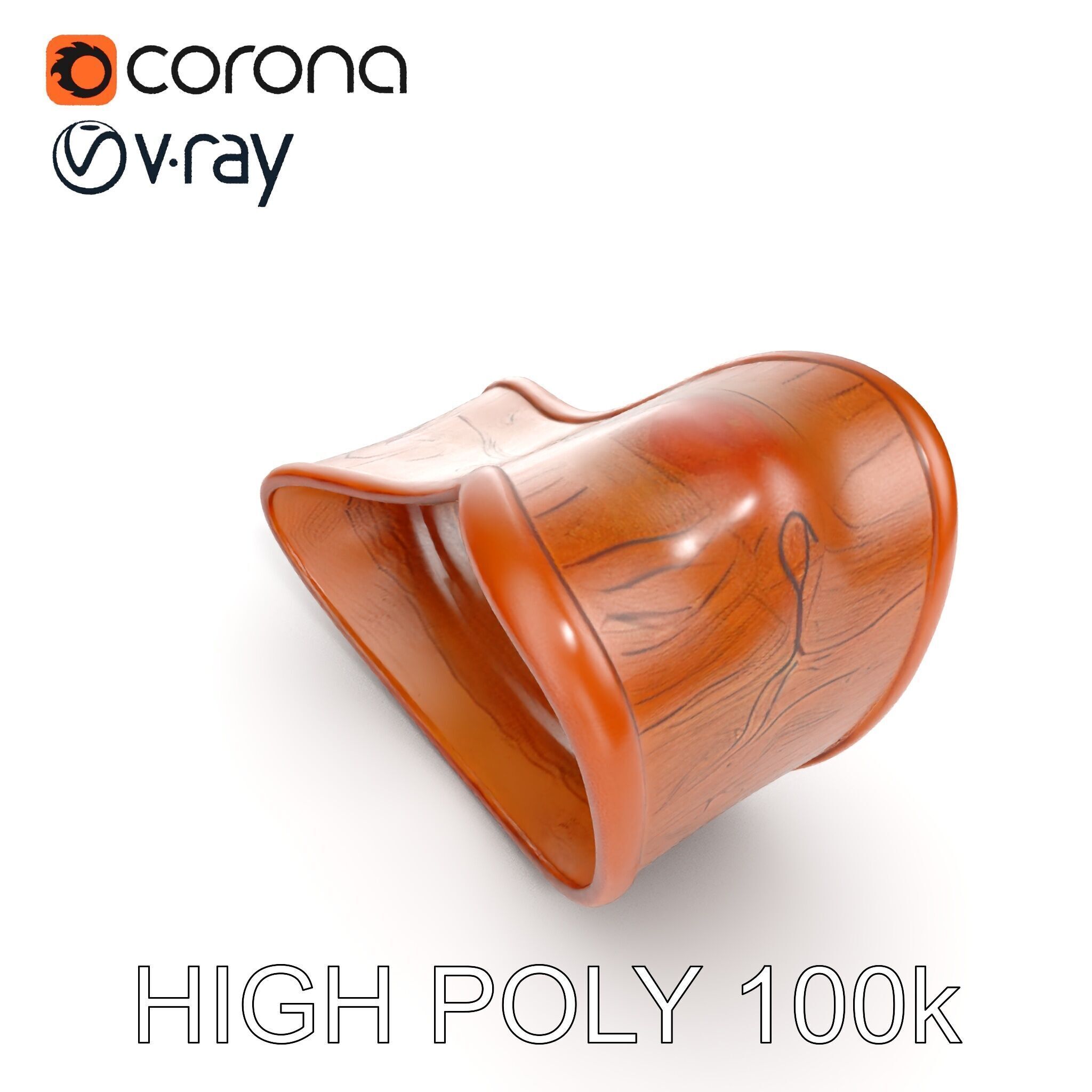 Organic Wooden Sculpture Model Pack Low-poly 3D model_11