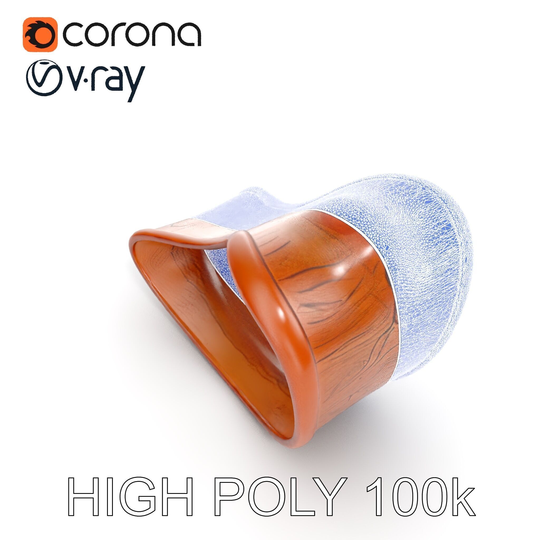 Organic Wooden Sculpture Model Pack Low-poly 3D model_27