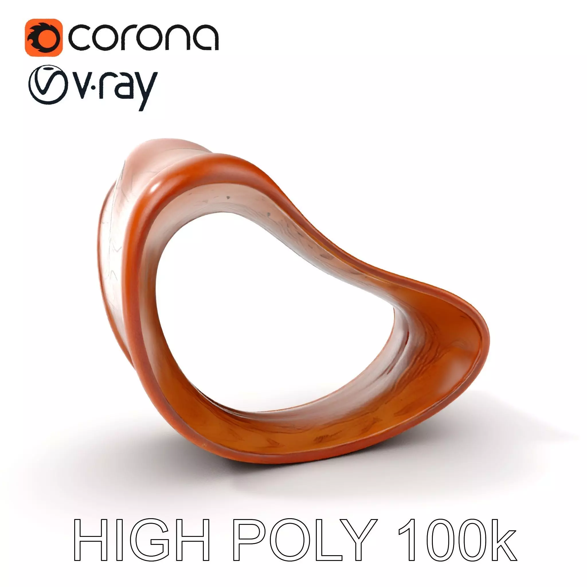 Organic Wooden Sculpture Model Pack Low-poly 3D model_0