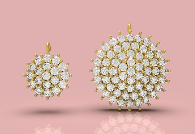 Diamond Round Pendant - 0112 3D print model