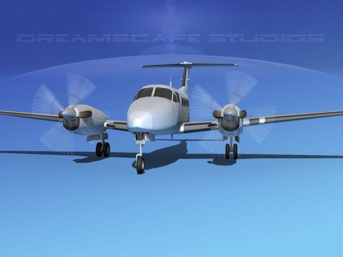 Beechcraft B200 GT King Air Bare Metal 3D model