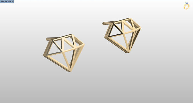 geometric diamond shaped stud earrings 3D print model