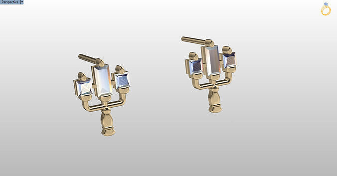 disney beauty and the beast candle earrings 3D print model