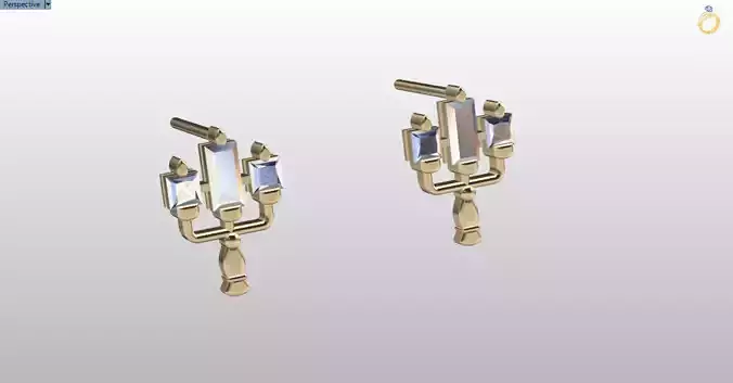 disney beauty and the beast candle earrings 3D print model