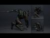 Obsidian Swordman Low-poly 3D model_5