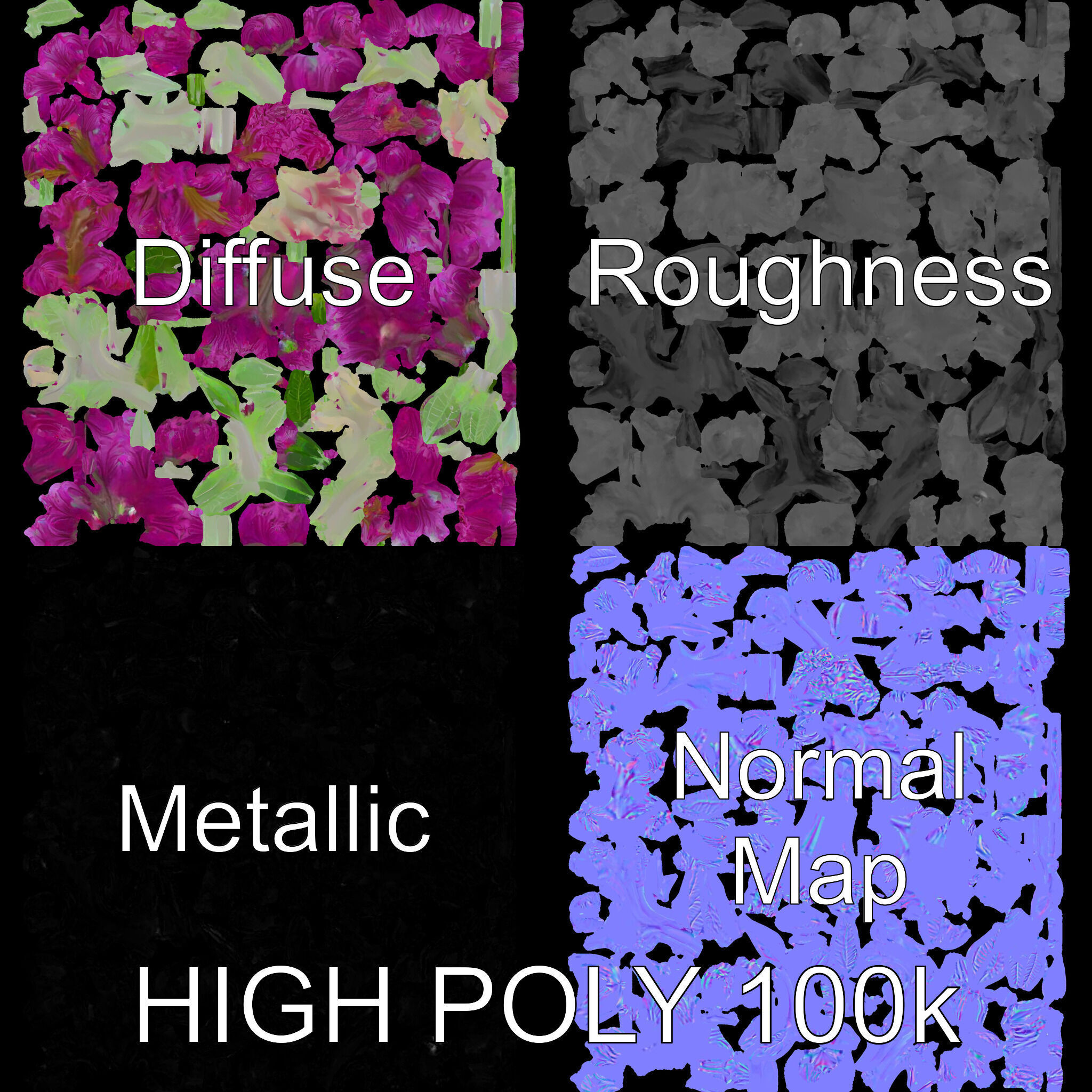 Vibrant Pink Flower Model Pack for D Environments and Games Low-poly 3D model_4