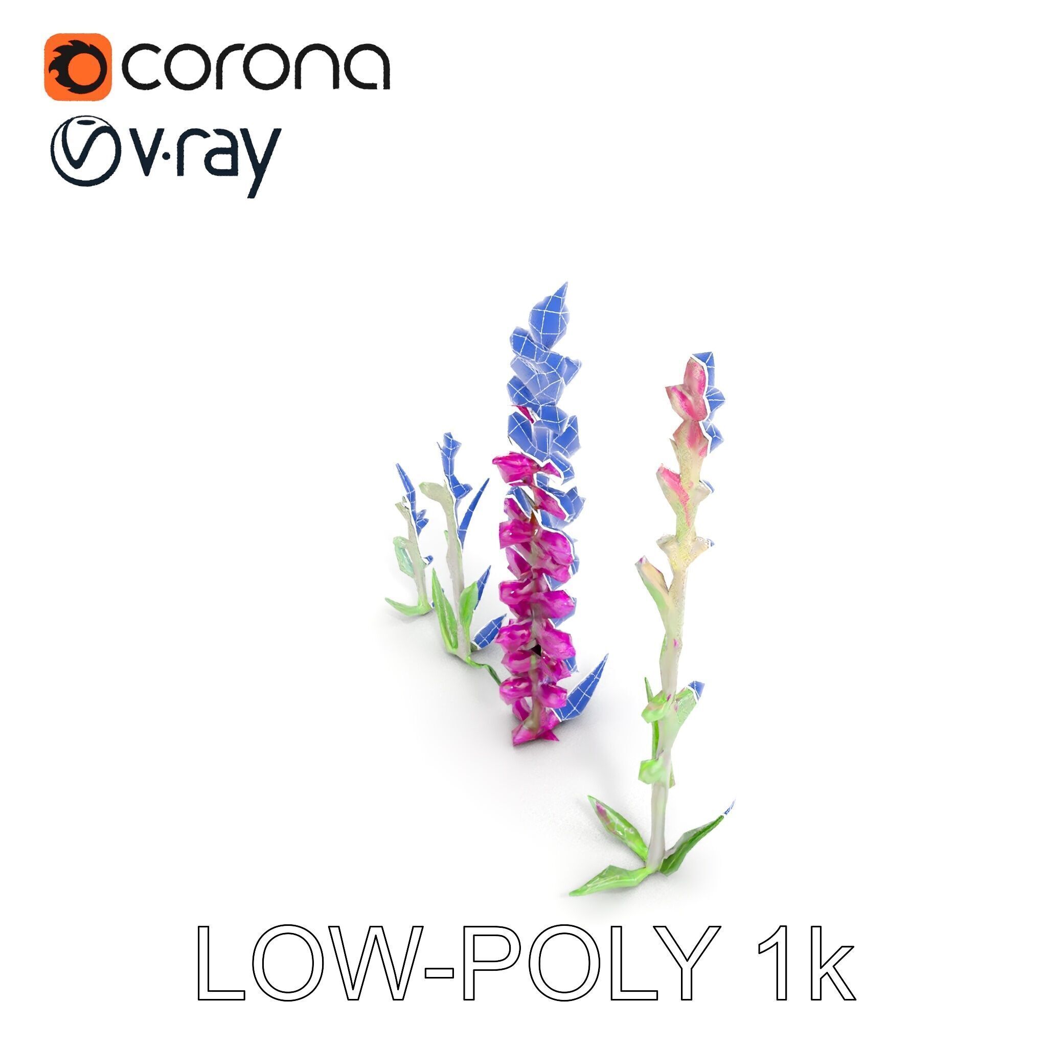 Vibrant Pink Flower Model Pack for D Environments and Games Low-poly 3D model_21