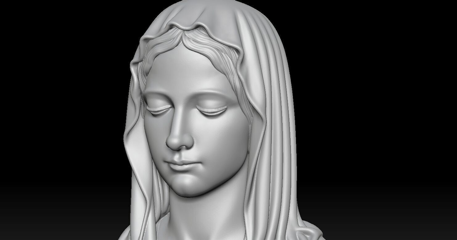 Virgin Mary Head Statue Version 3D print model_22