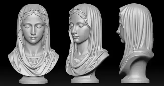 Virgin Mary Head Statue Version