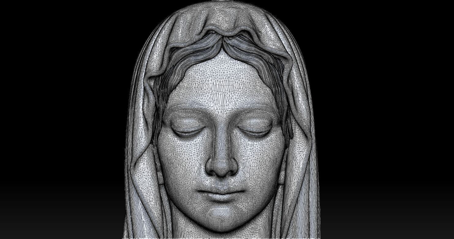 Virgin Mary Head Statue Version 3D print model_25