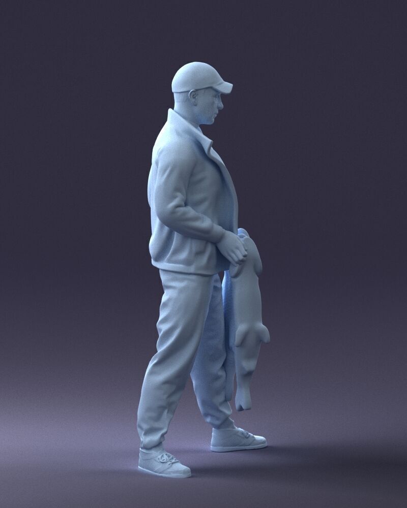 000203 Fisherman Holding Big Fish 1102 3D model_5