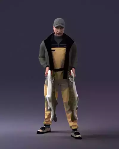 000203 Fisherman Holding Big Fish 1102