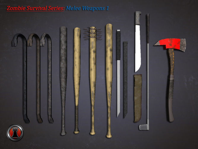 Zombie Survival Series - Melee Weapons 1 Low-poly 3D model