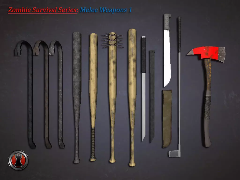 Zombie Survival Series - Melee Weapons 1 Low-poly 3D model_0