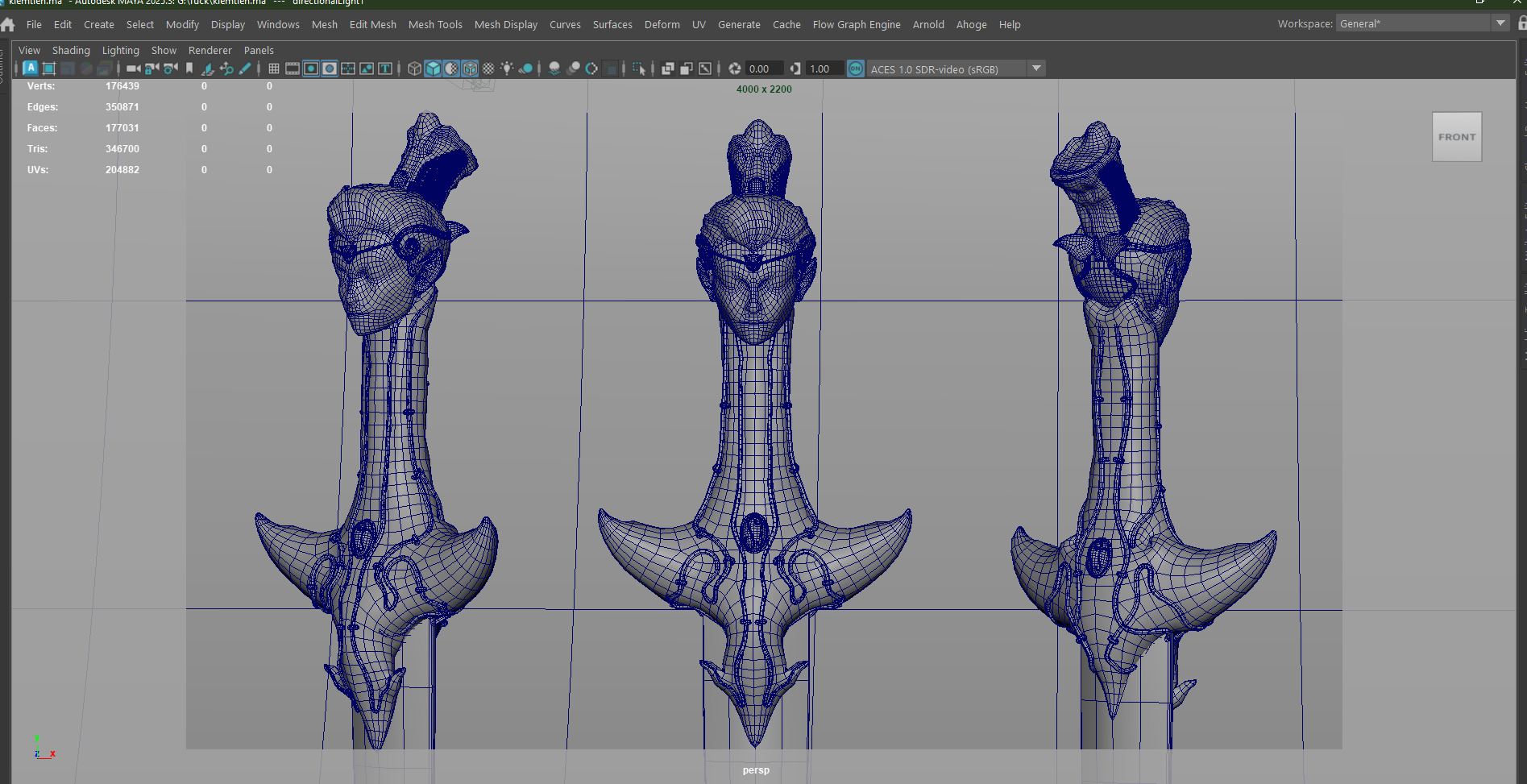 Knife of God Low-poly 3D model_1