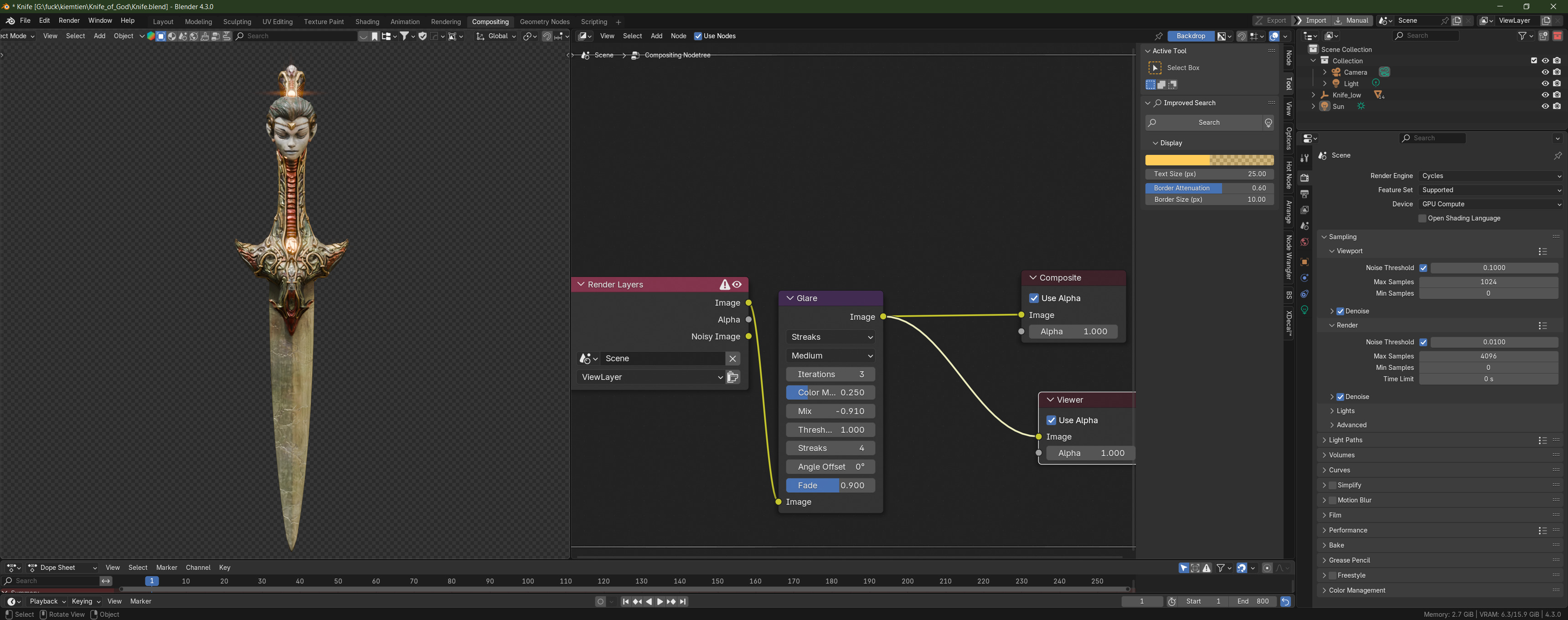 Knife of God Low-poly 3D model_3